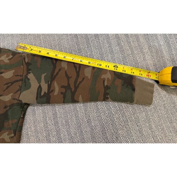 Camo Print RL Boyfriend Cotton Sweatshirt Ralph Lauren Button Back XS - Picture 7 of 7